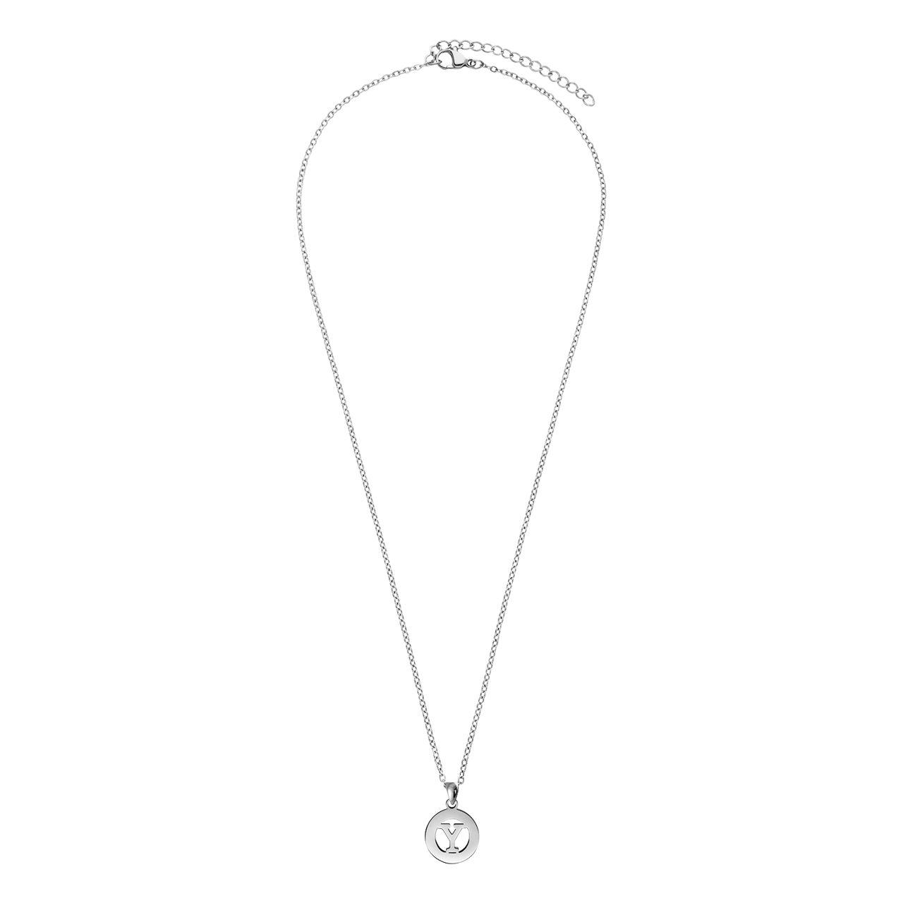 Stalen ketting met letter - Y