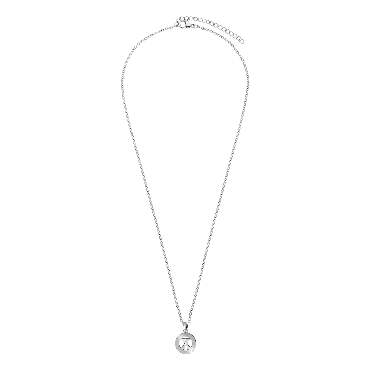 Stalen ketting met letter - X