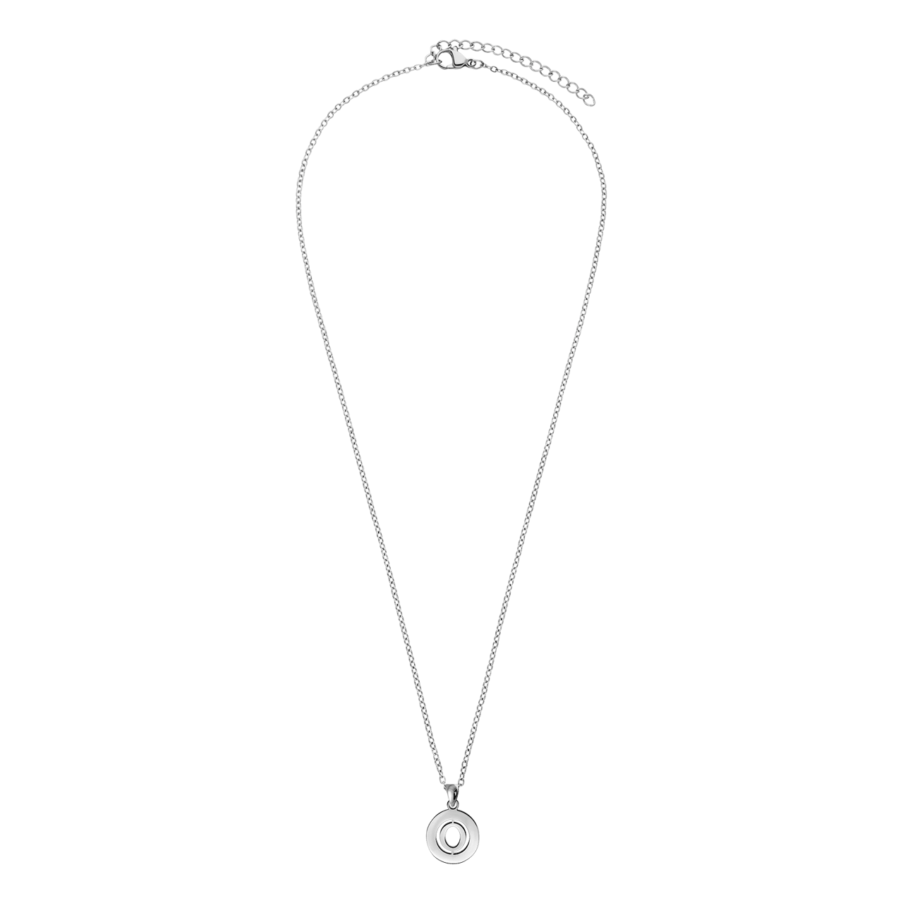 Stainless steel ketting met letter - O