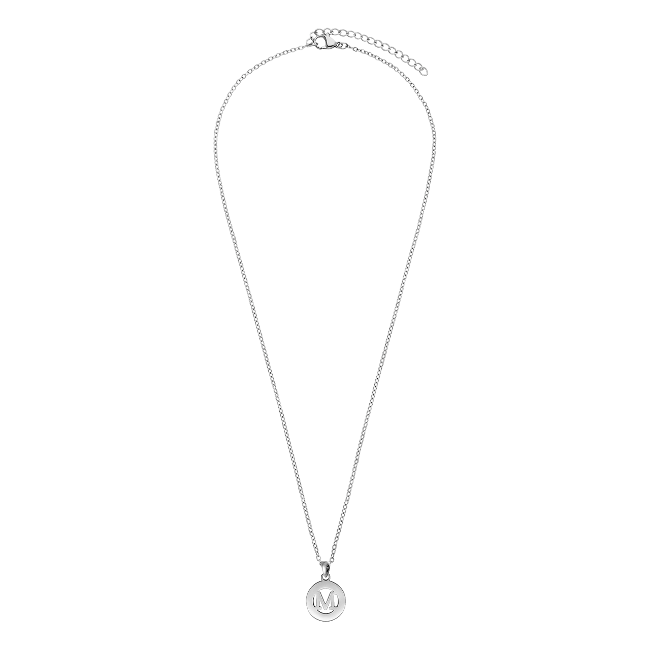 Stainless steel ketting met letter - M