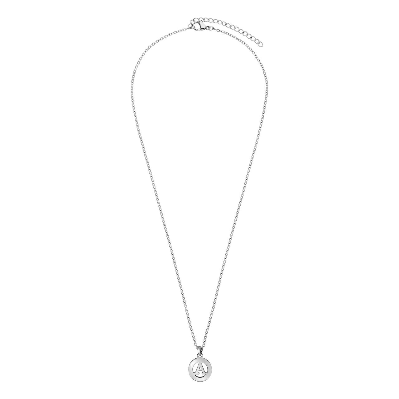 Stalen ketting met letter - A