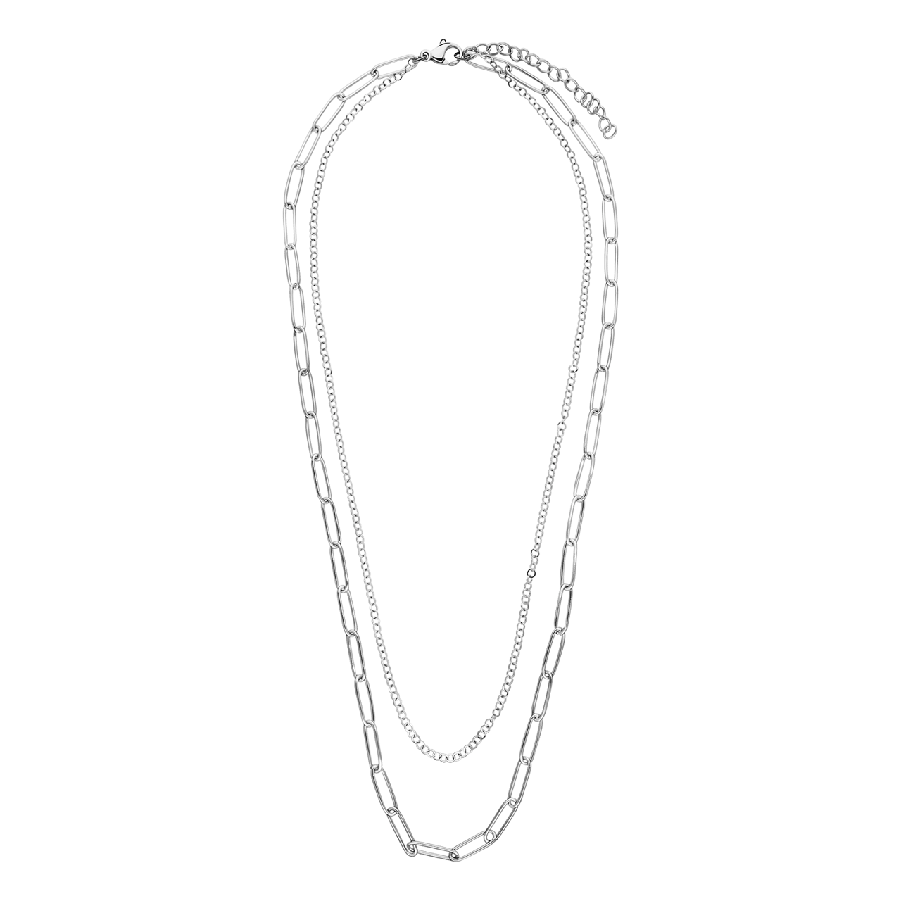Myla gerecycled stainless steel dubbele ketting voor dames