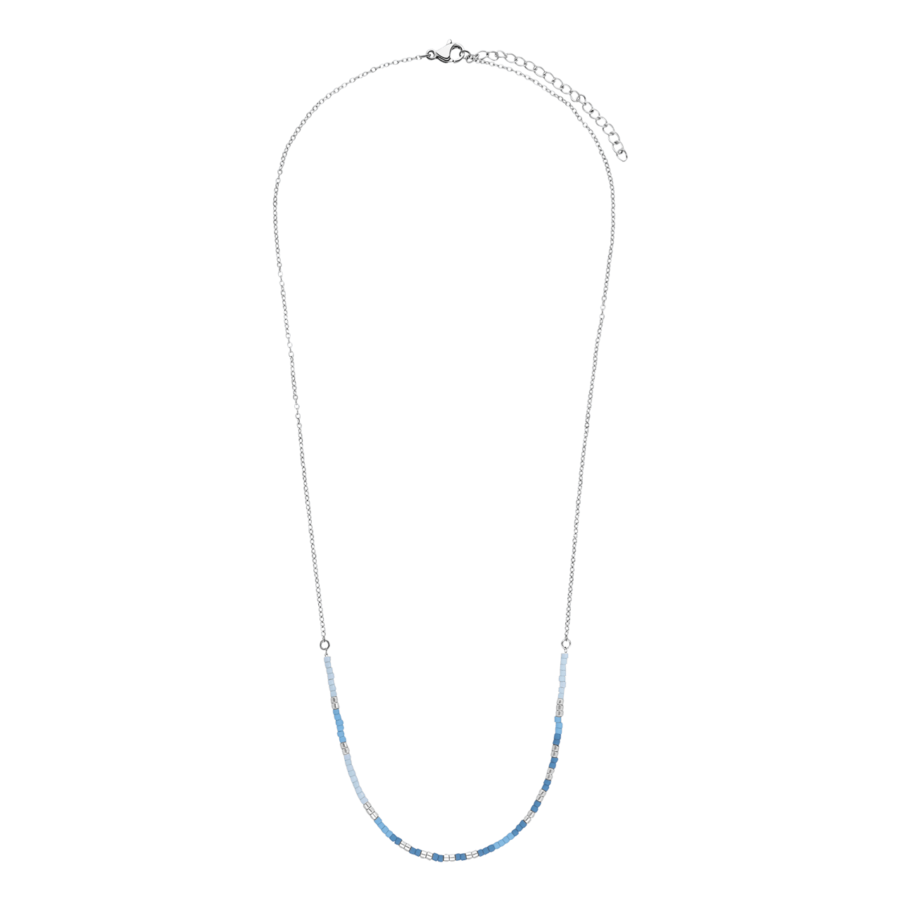 Gerecycleerd stainless steel ketting met kralen