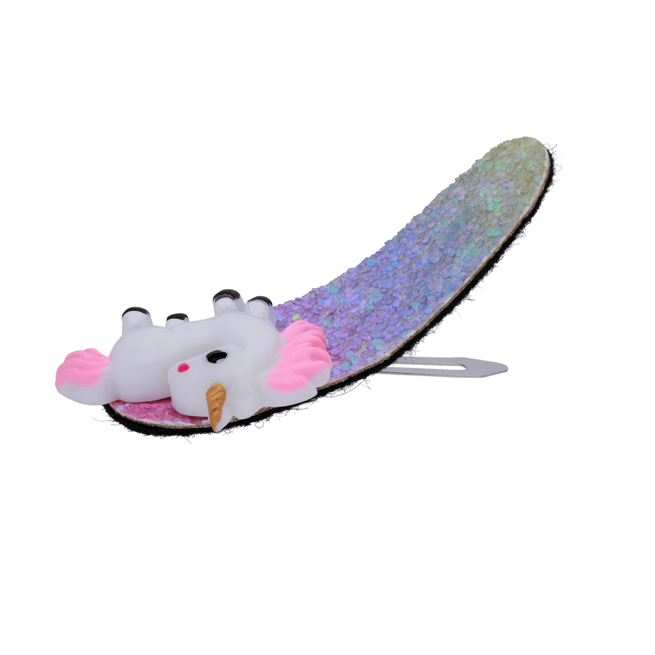 Bijoux haarclip met licht roze unicorn