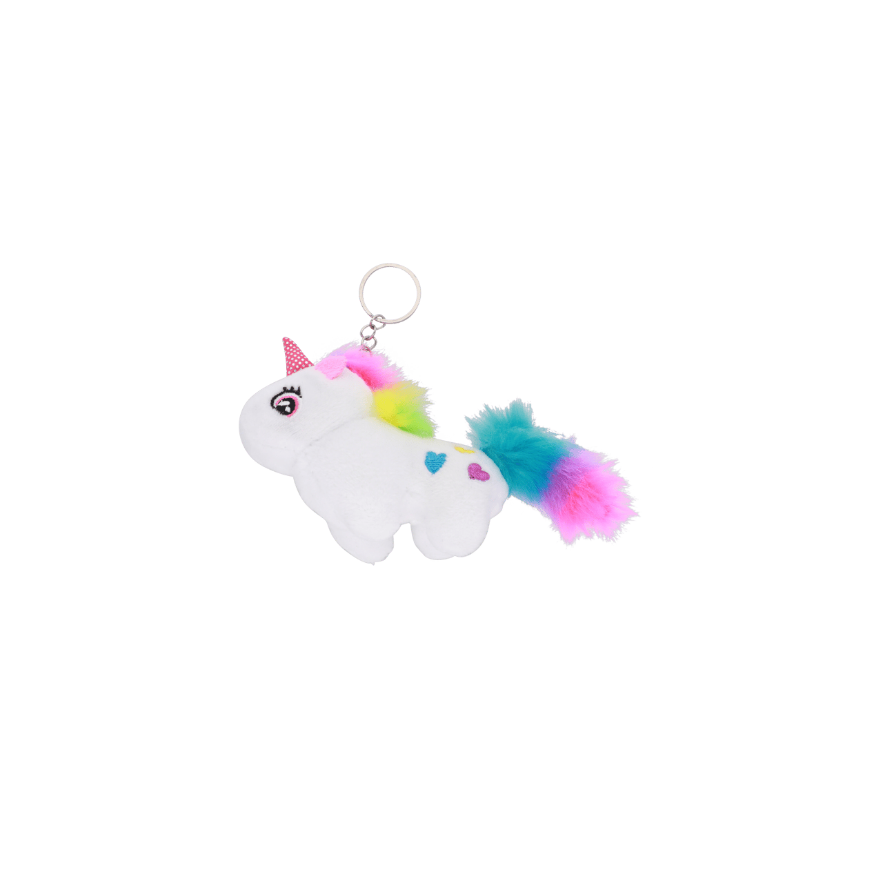 Bijoux sleutelhanger met fluffy witte unicorn