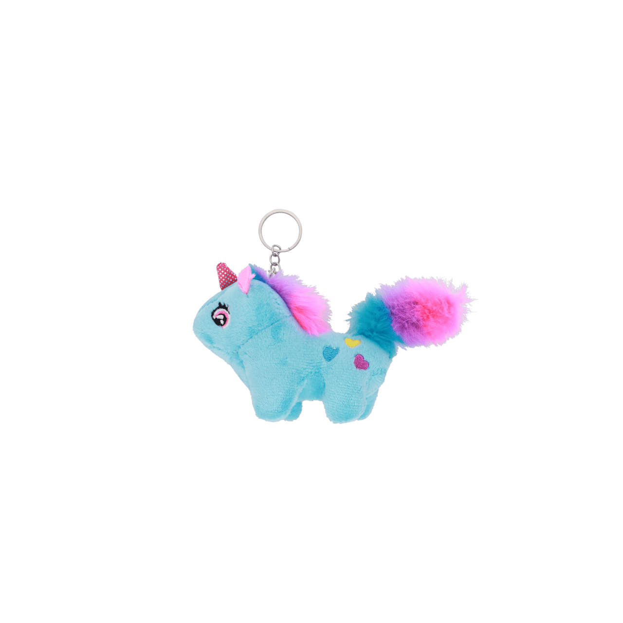 Bijoux sleutelhanger met fluffy blauwe unicorn