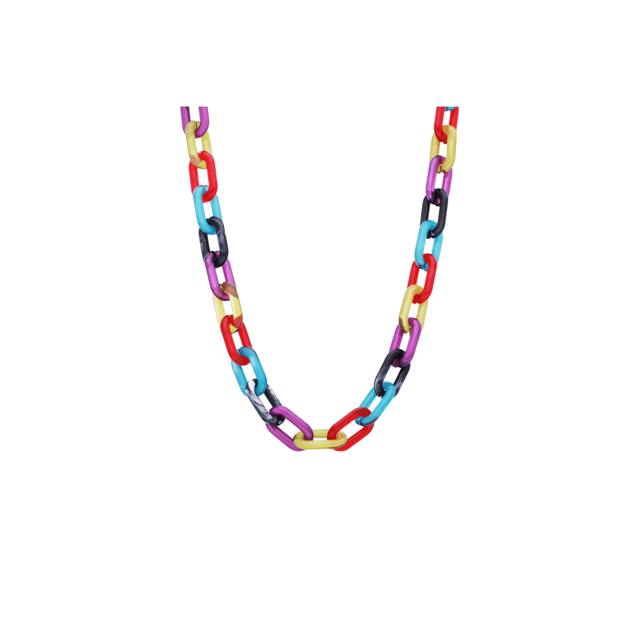 Stalen goldplated ketting met grove schakels multi