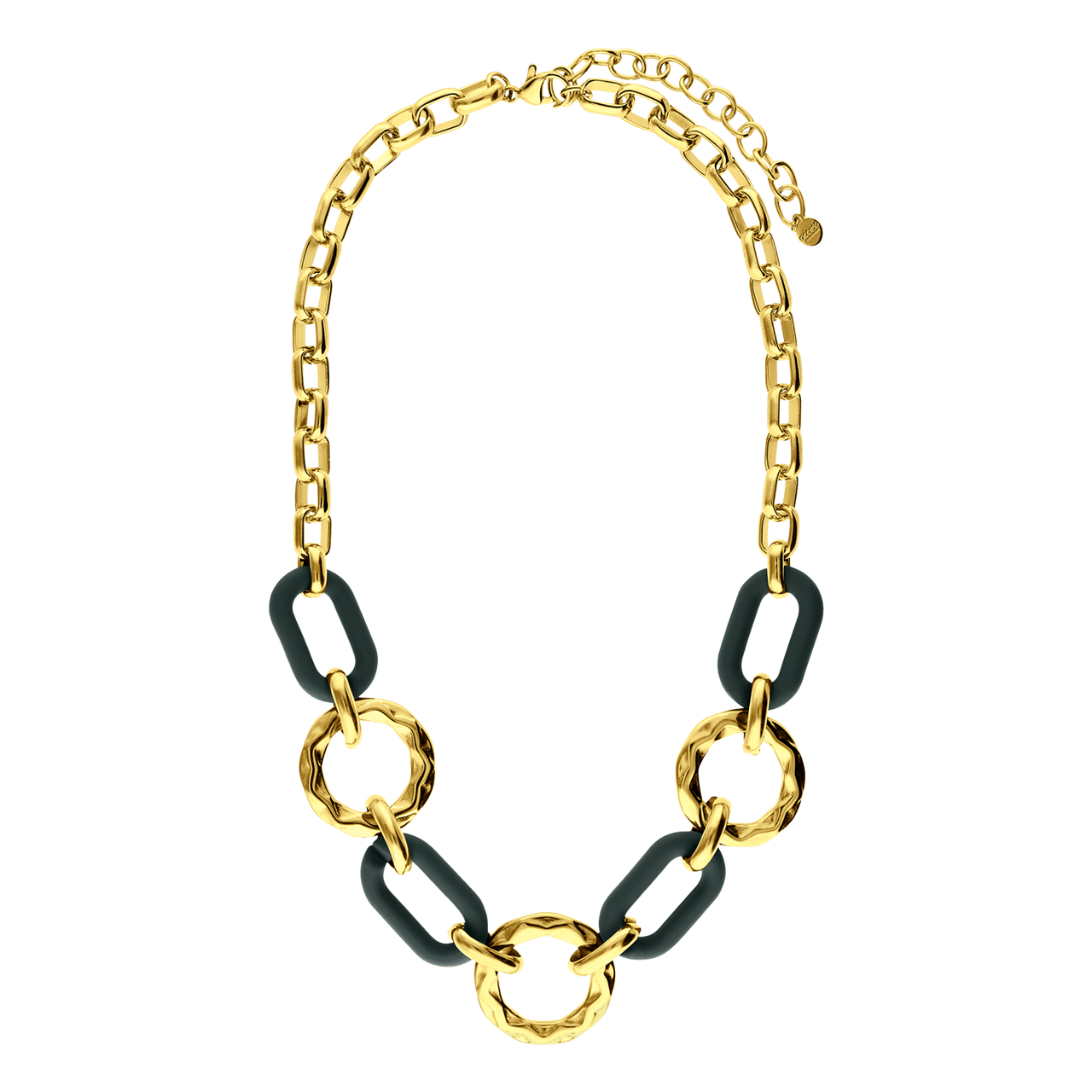 Stalen goldplated ketting met hanger voor dames