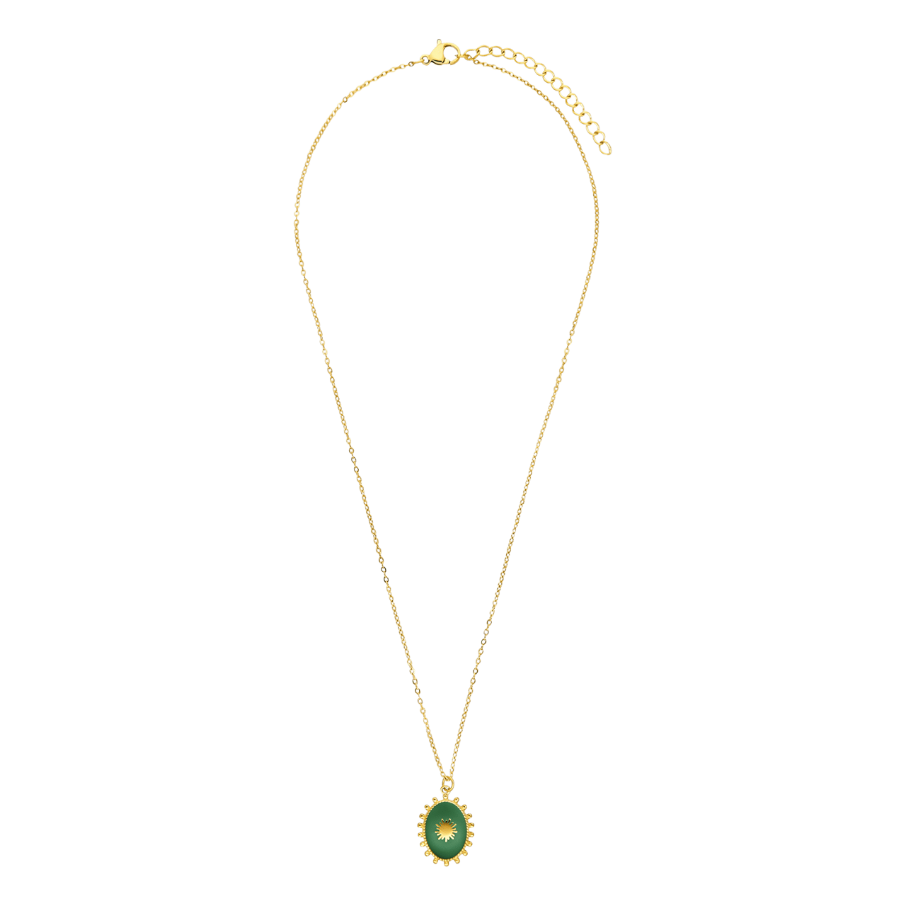 Stalen goldplated ketting met hanger munt voor dames