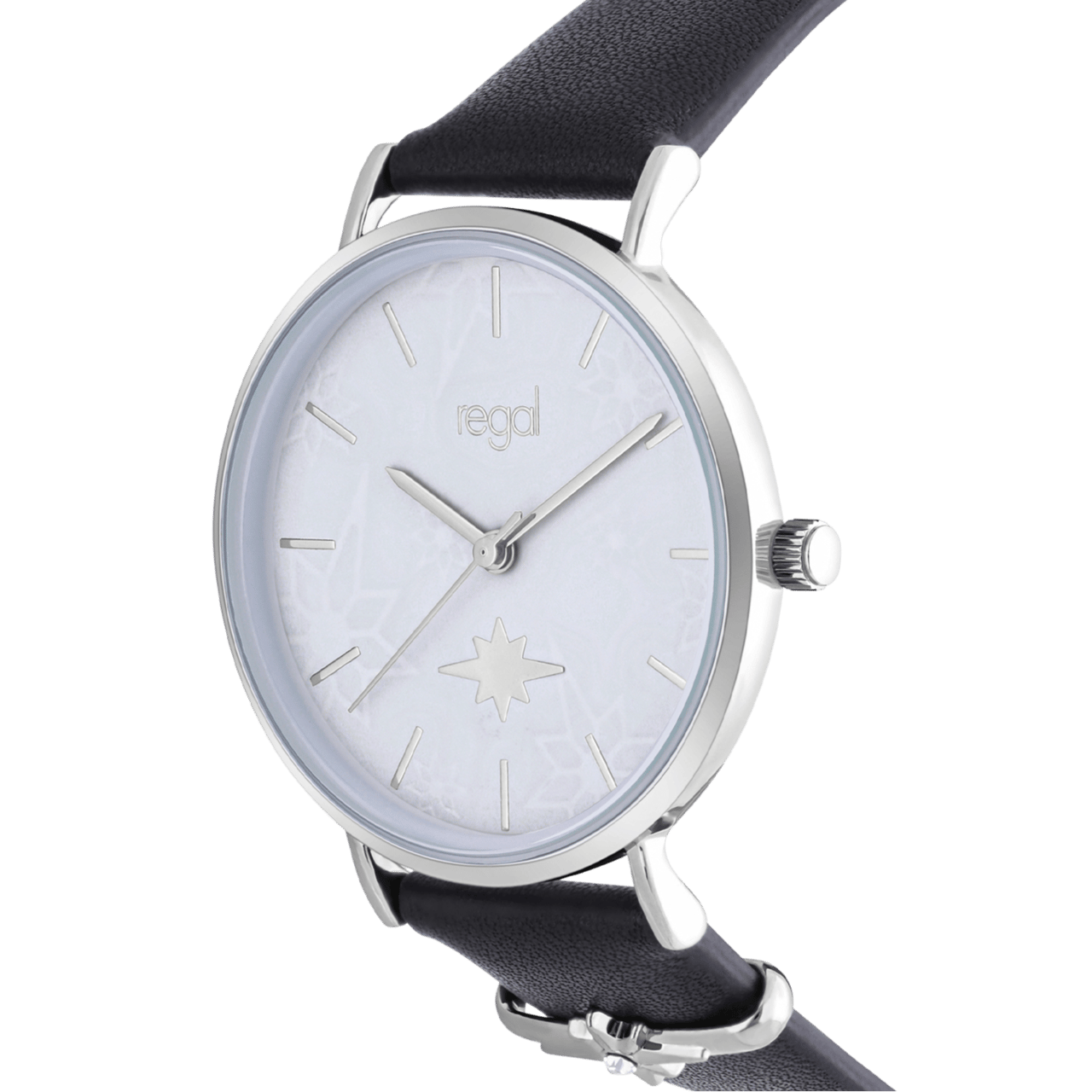Regal Dames Horloge Zwart PU leer