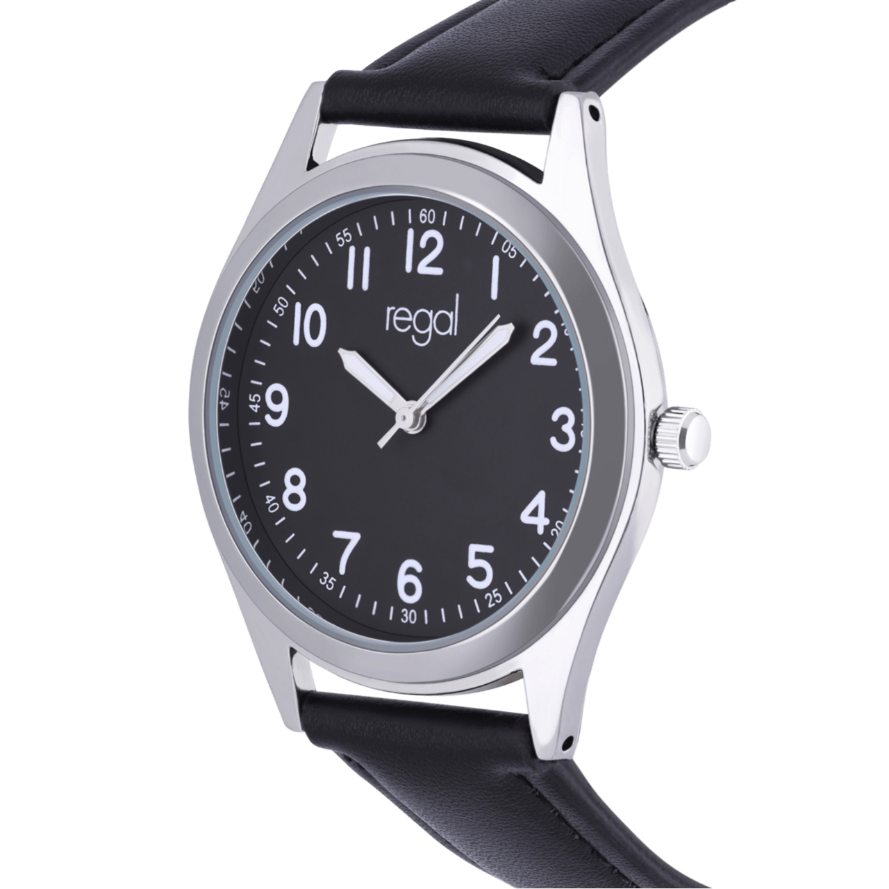 Regal Dames Horloge Zwart PU leer Analoog