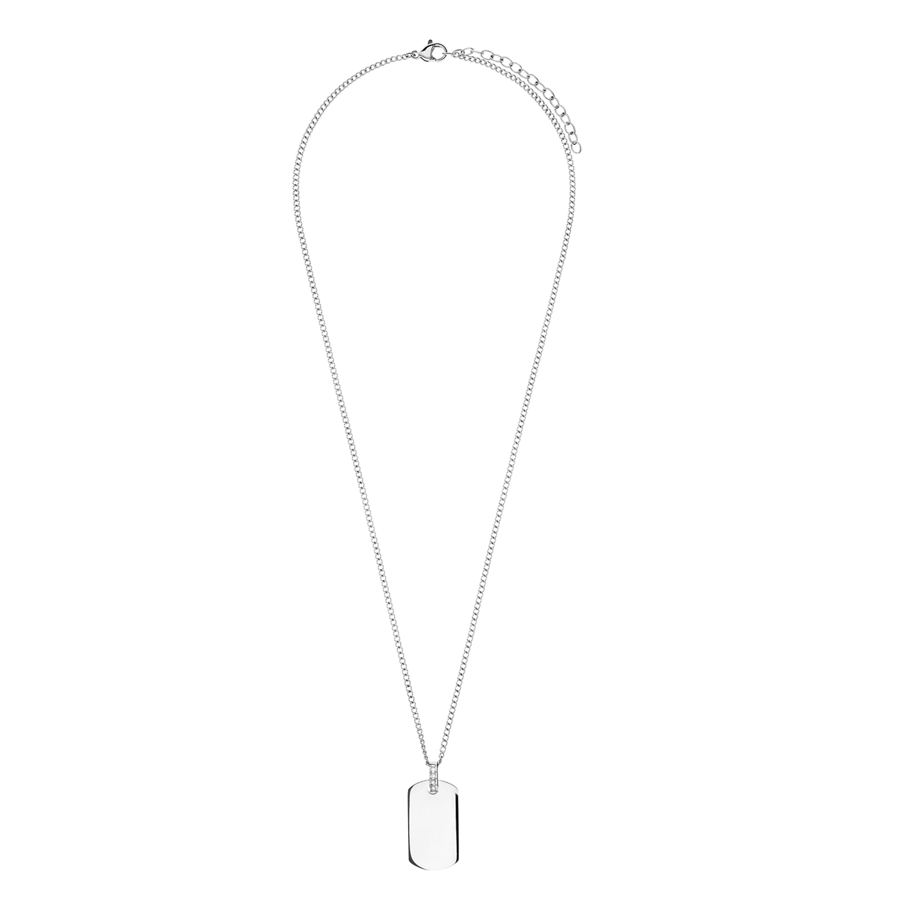 Gerecycled stainless steel ketting met plaat hanger