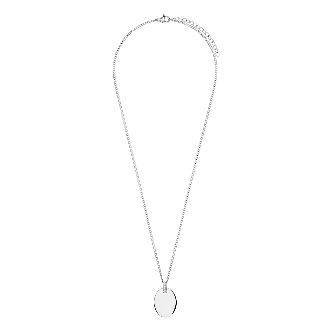 Gerecycled stainless steel ketting met munt hanger voor dames