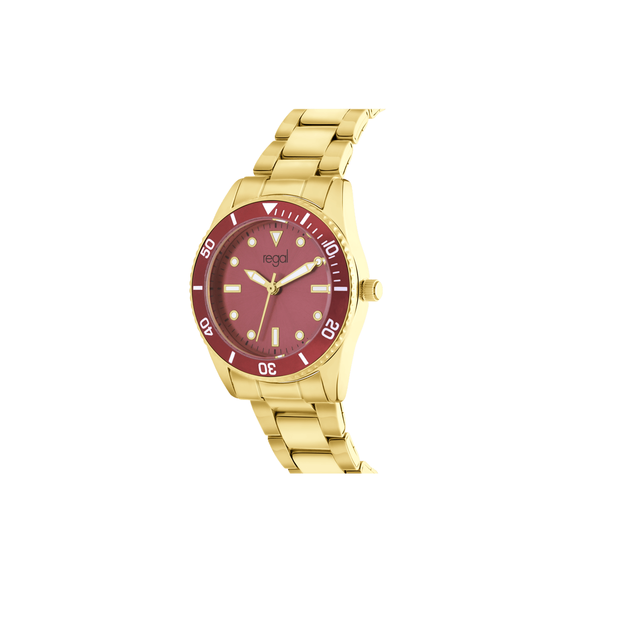 Regal Damen-Armbanduhr mit goldfarbenem Armband.