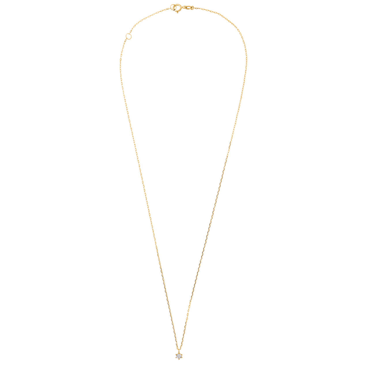 14 karaat geelgouden collier solitair diamant (0,025ct)