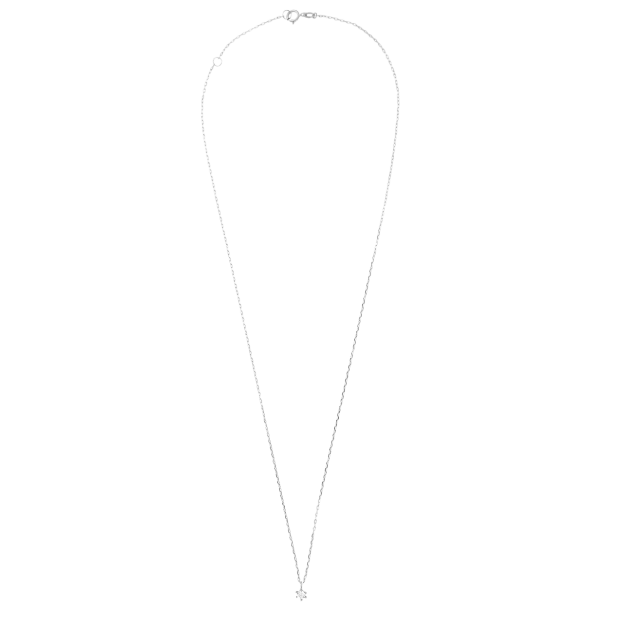 14 karaat witgouden collier solitair diamant (0,025ct)