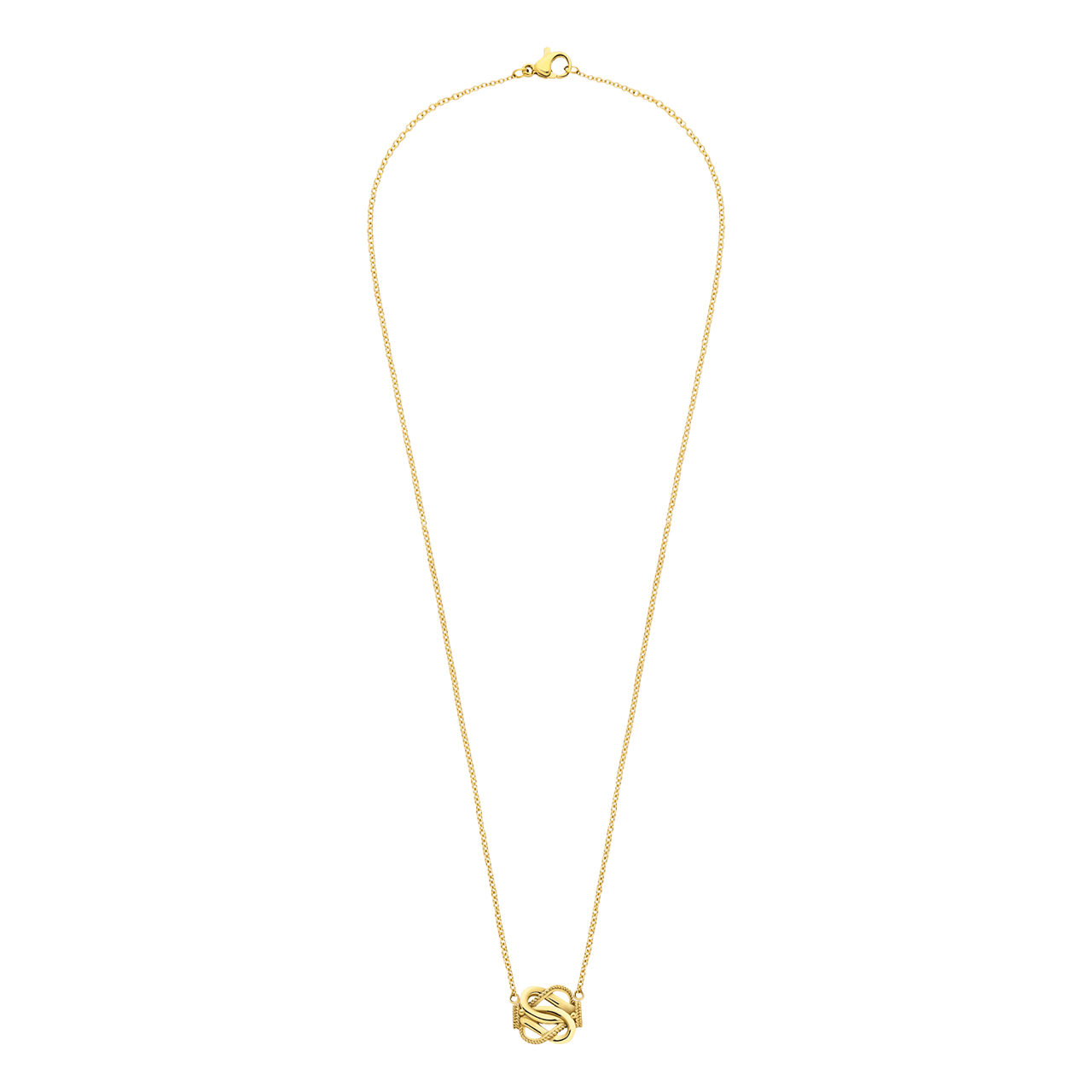 Gerecycled stainless steel goldplated ketting mattenklopper