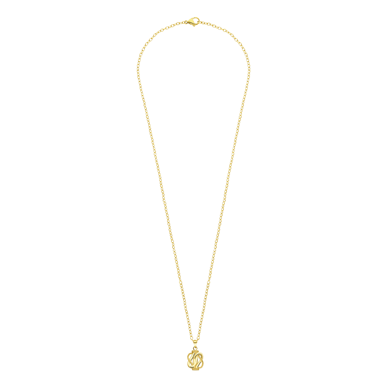 Stainless steel goldplated ketting met hanger surinaamse mattenklopper voor dames
