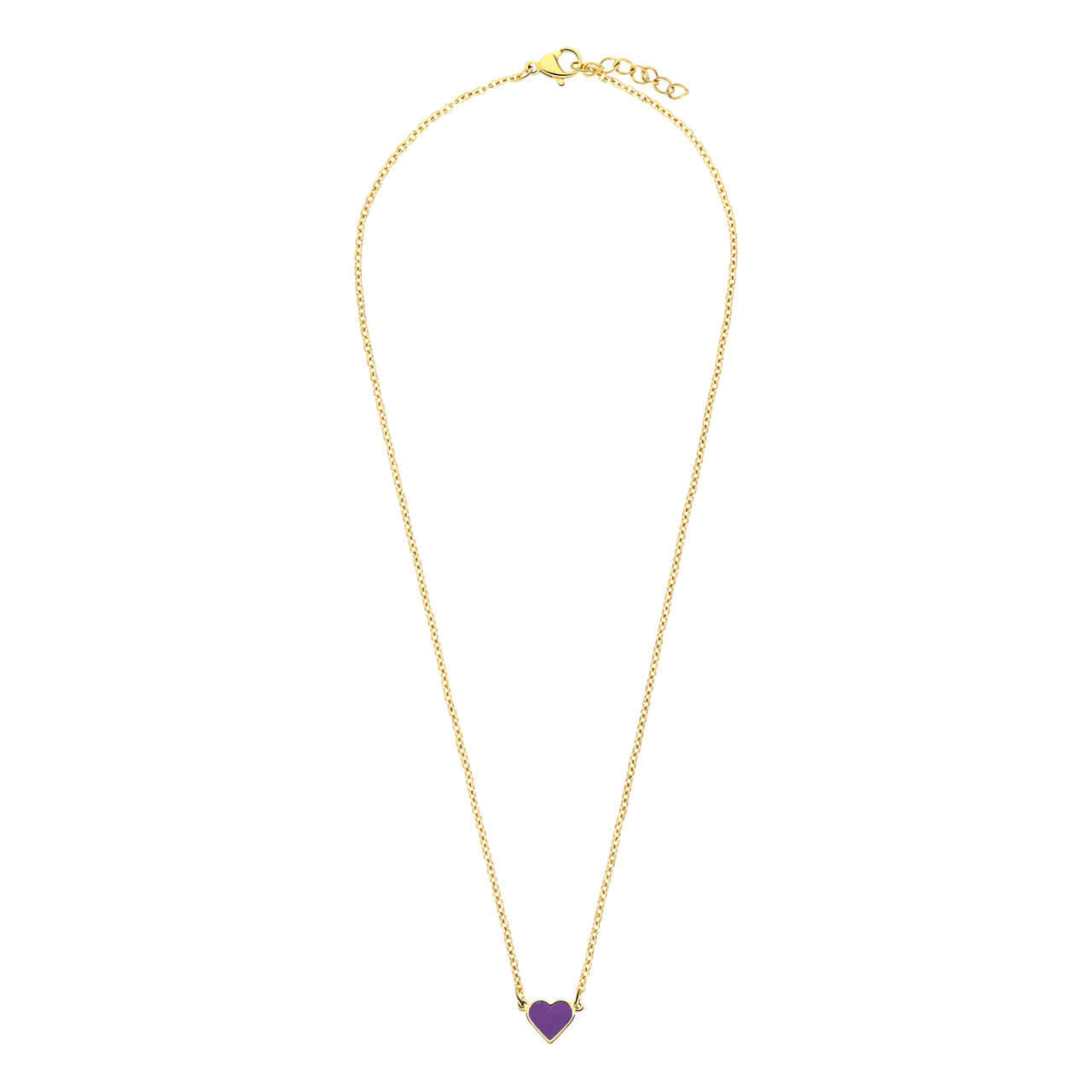 Stalen goldplated kinderketting met hanger hart