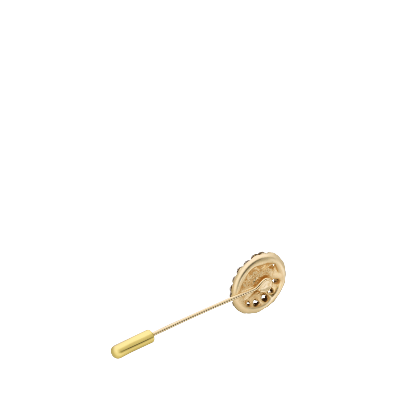 Goudkleurig bijoux broche rond met steen