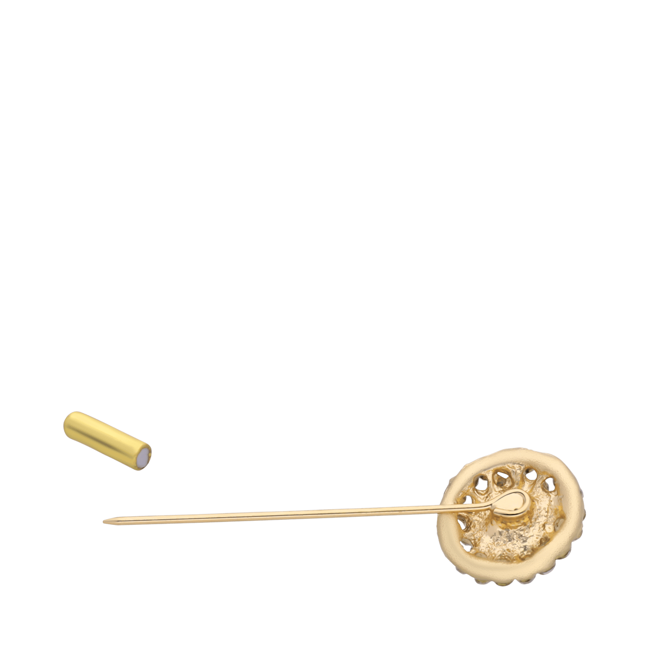 Goudkleurig bijoux broche rond met steen