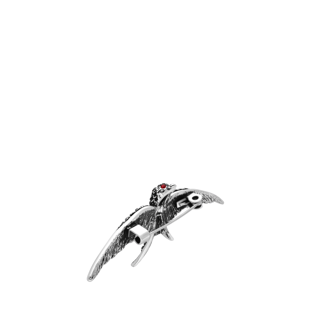 Zilverkleurige bijoux broche vogel