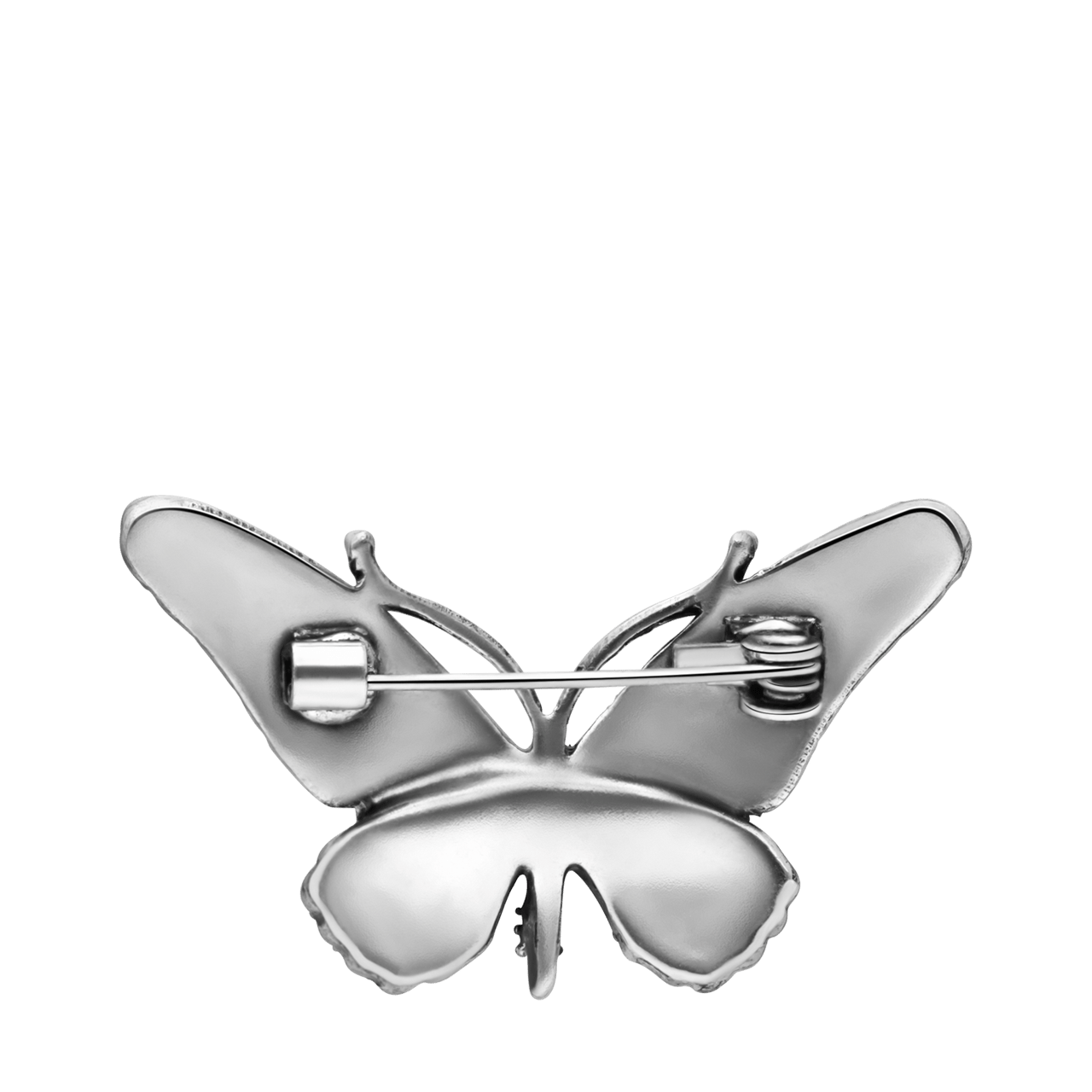 Zilverkleurige bijoux broche vlinder