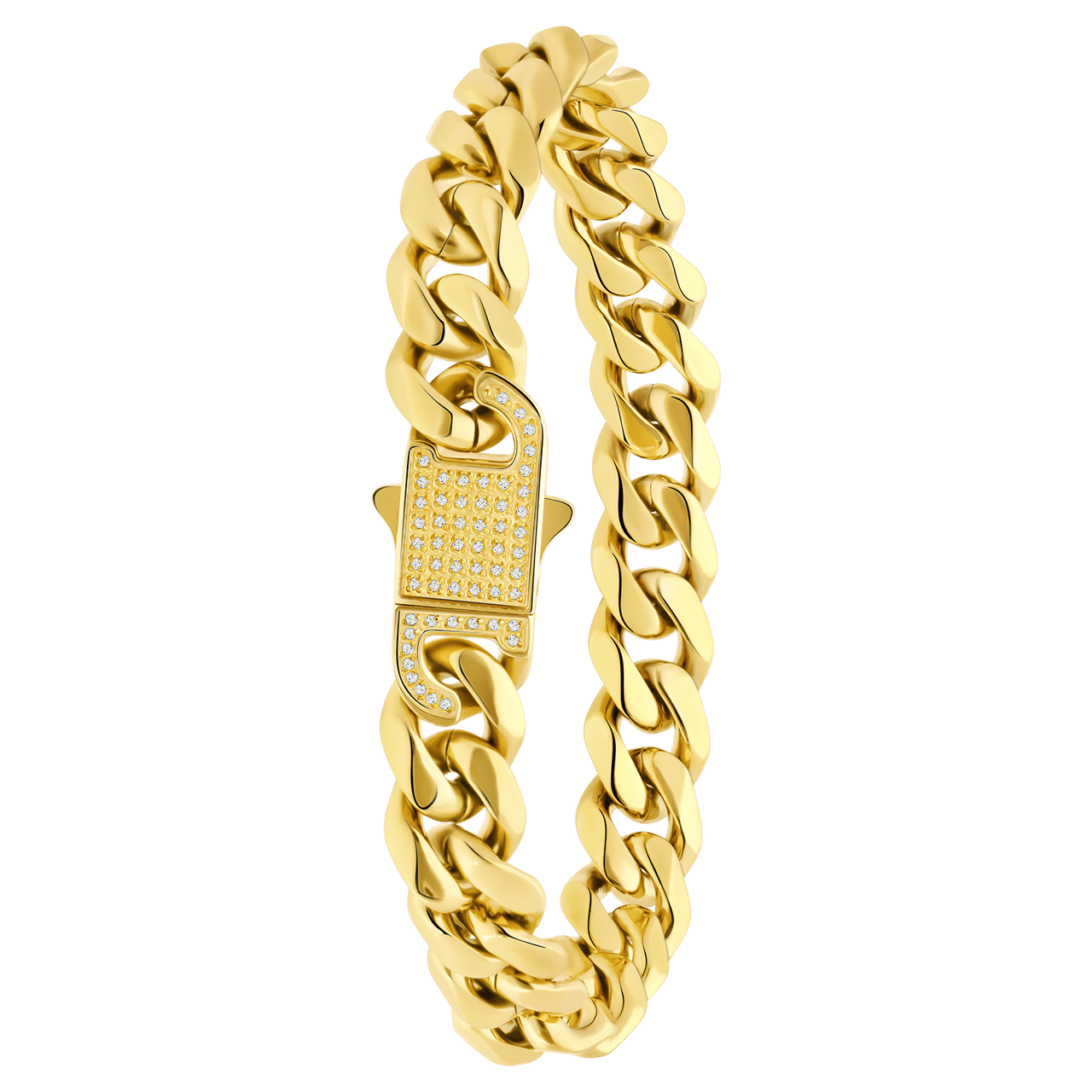 Vergoldetes Armband aus recyceltem Edelstahl mit Gourmetgliedern