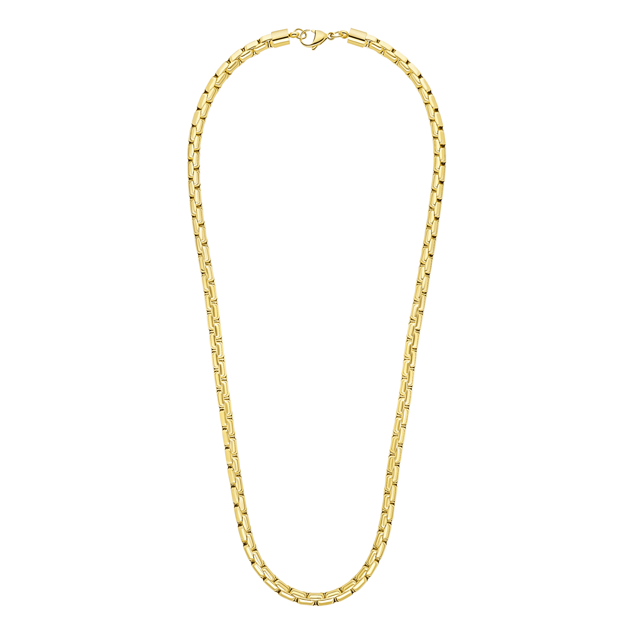 Stalen goldplated herenschakelketting