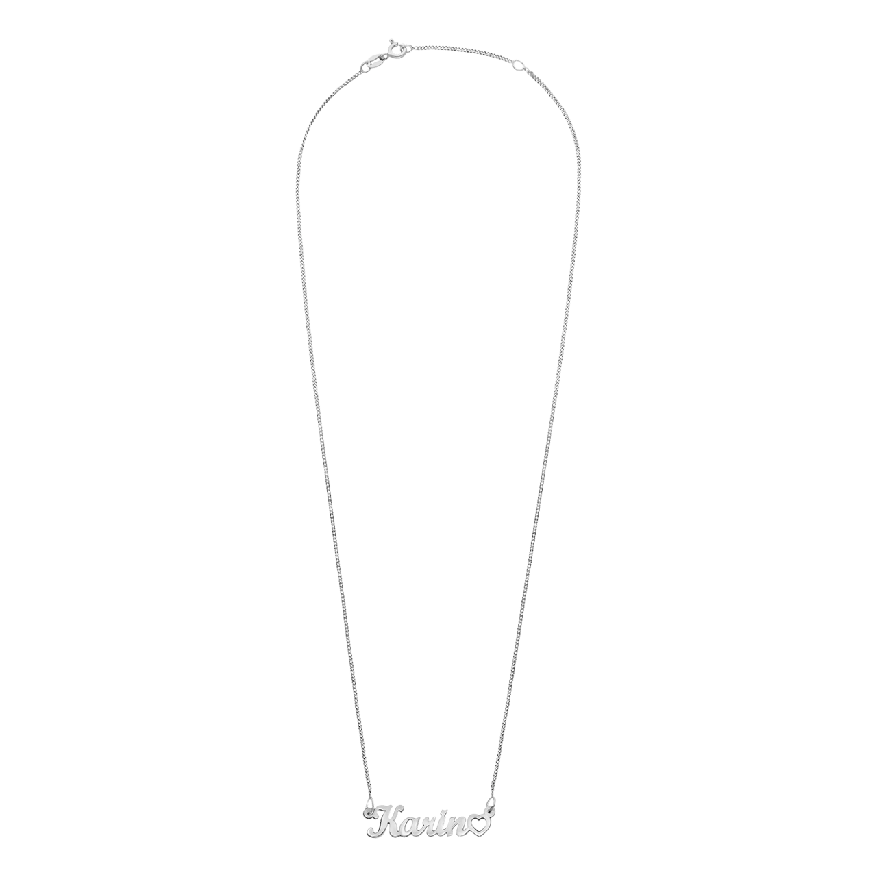 Namenskette aus 925 Silber mit Herz
