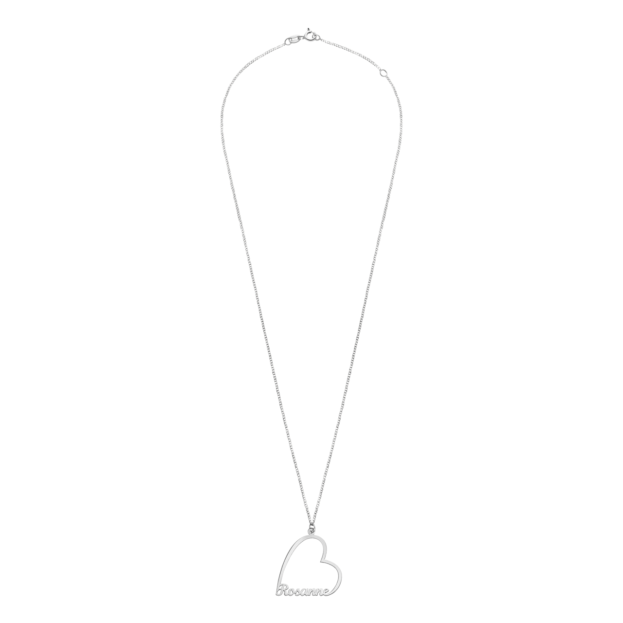 Elora gerecycled zilver zilveren naamketting hart voor dames