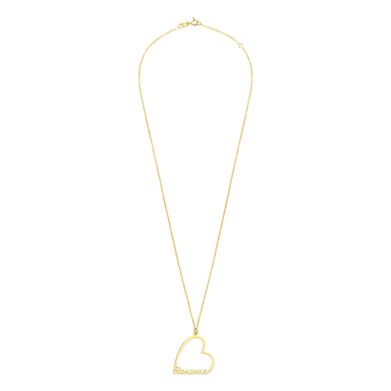 Zilveren goldplated naamketting hart voor dames