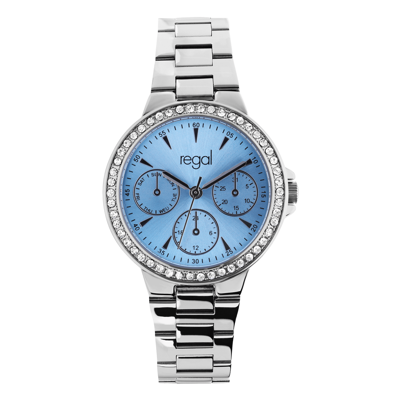 Regal Dames Horloge Zilverkleurig adeauset met Gratis Ketting