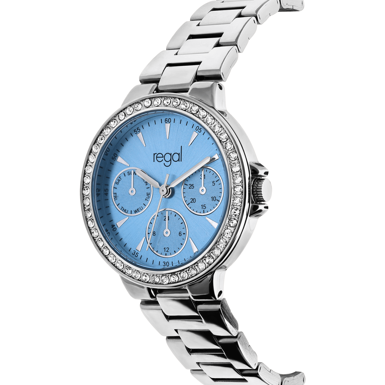 Regal Dames Horloge Zilverkleurig adeauset met Gratis Ketting