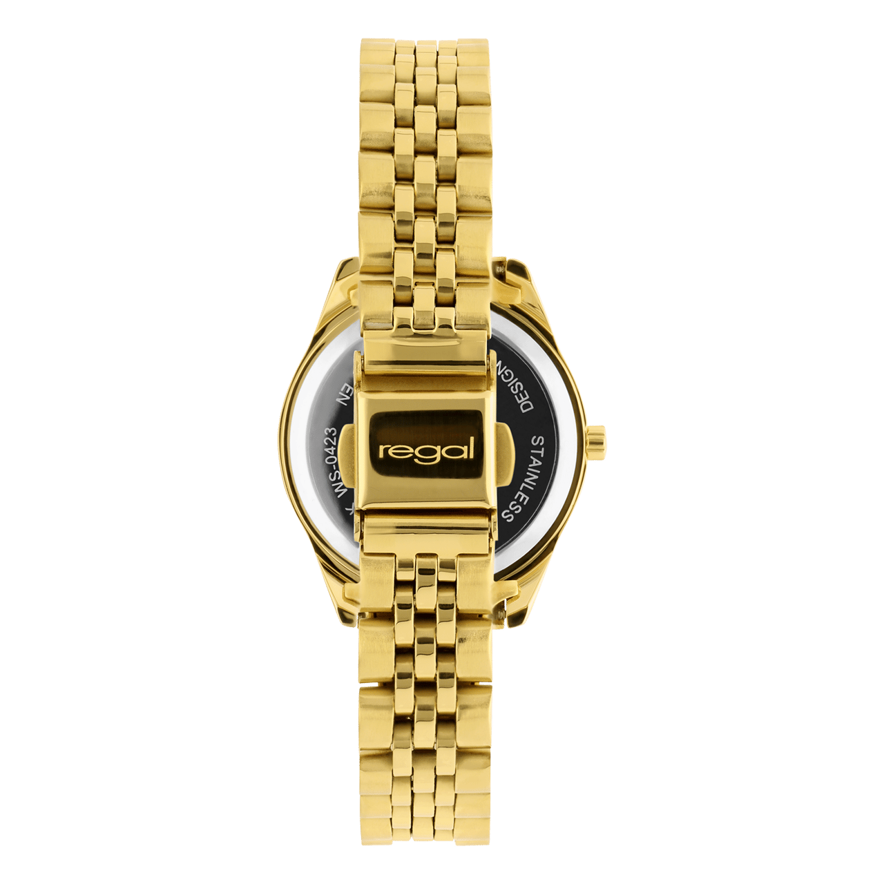 Regal Armbanduhr mit goldfarbenem Armband aus Edelstahl