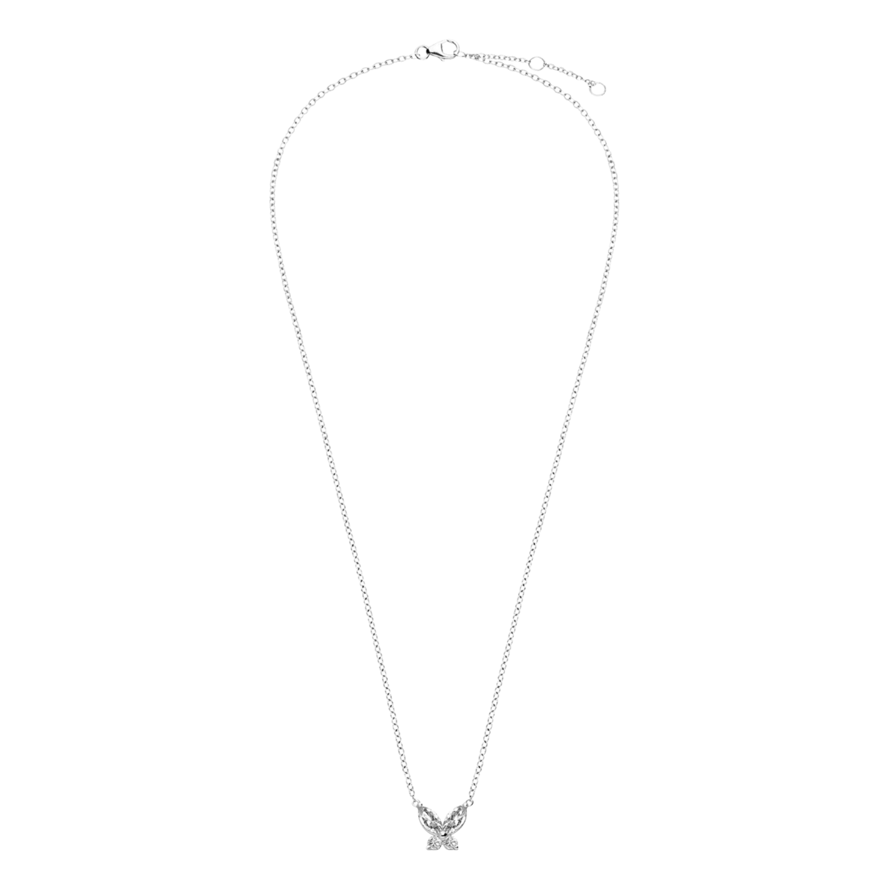 Halskette aus 925er Silber mit Anhänger Schmetterling mit Zirkoniabesatz