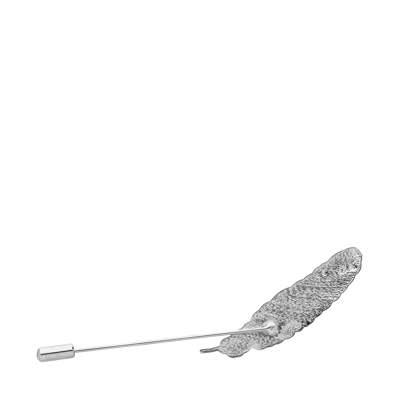 Zilverkleurige bijoux broche veer