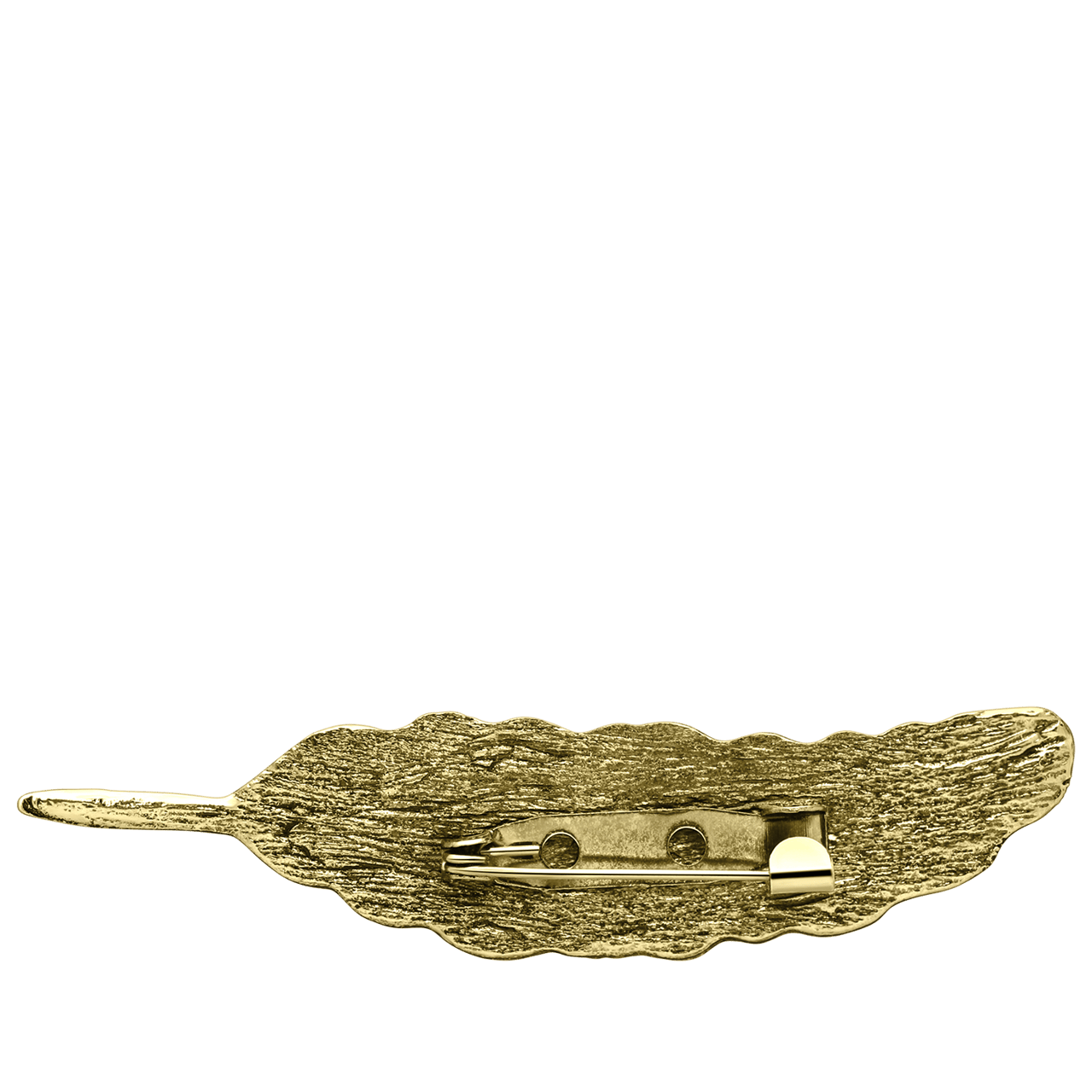 Goldfarbene Bijoux-Brosche, Feder