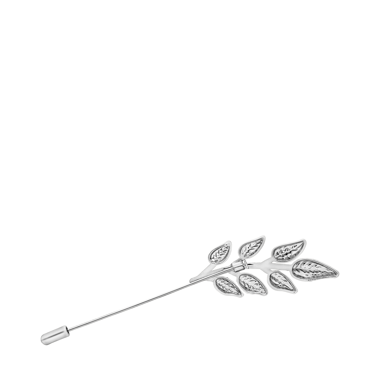 Zilverkleurige bijoux broche bladtak