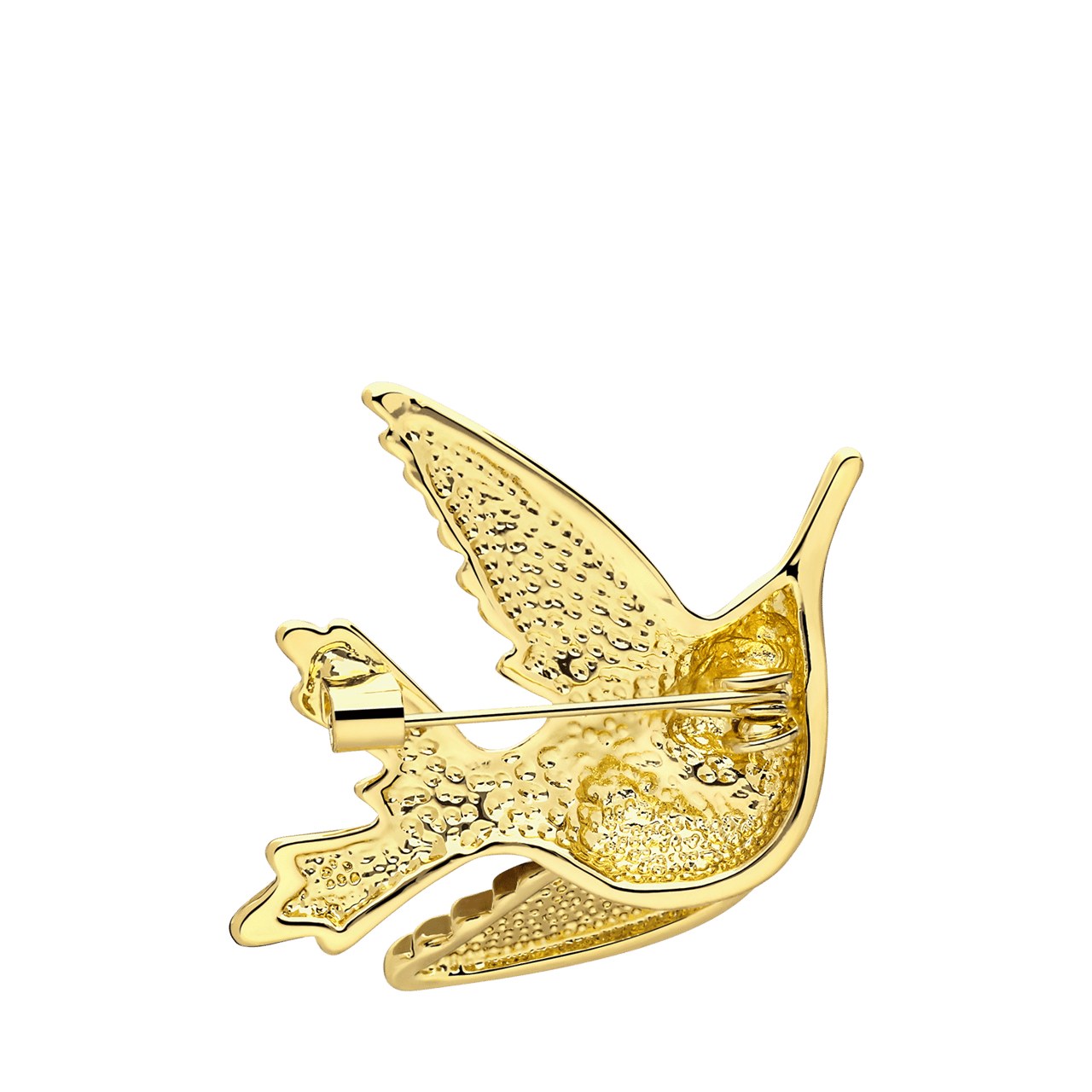Goudkleurige bijoux broche vogel