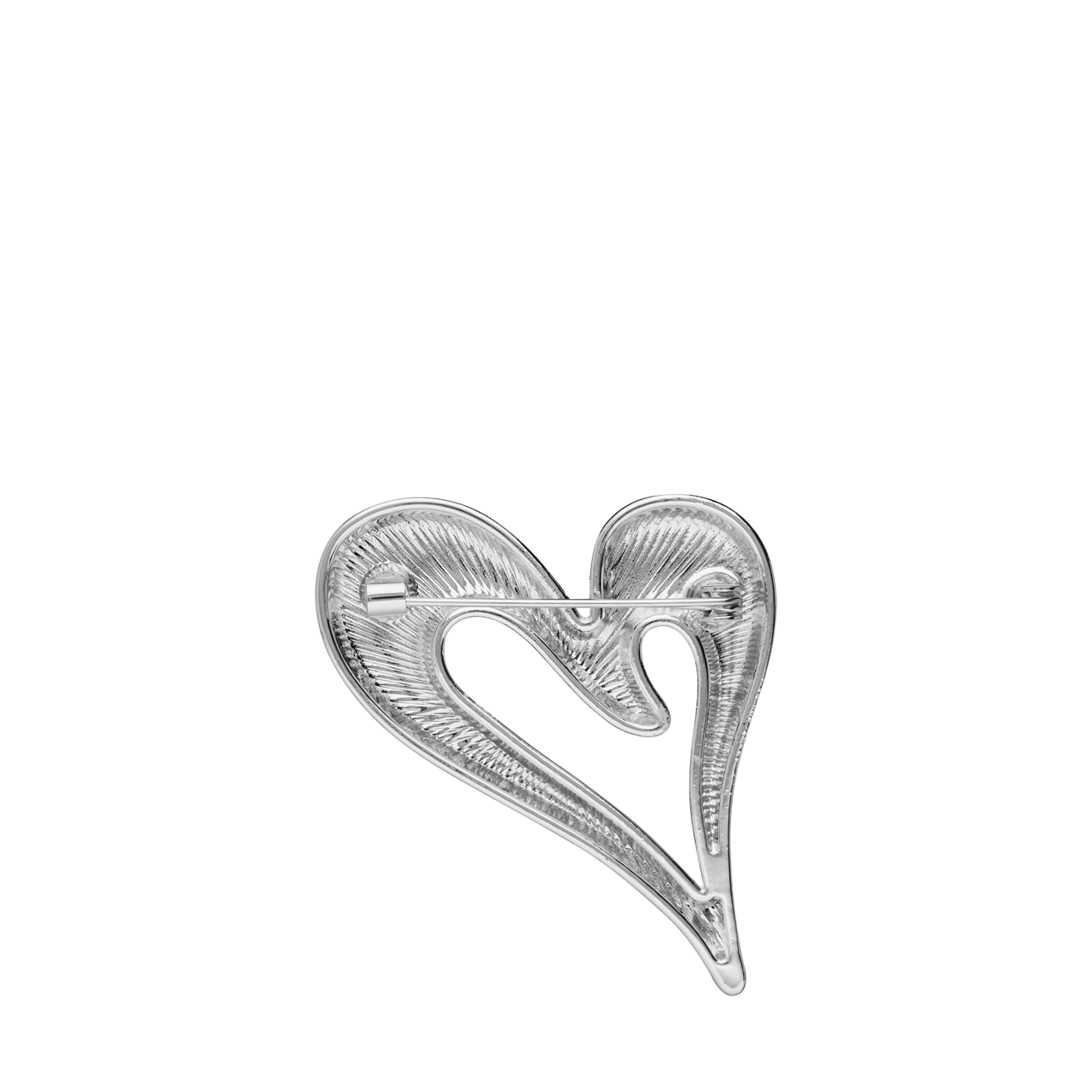 Zilverkleurige bijoux broche open hart