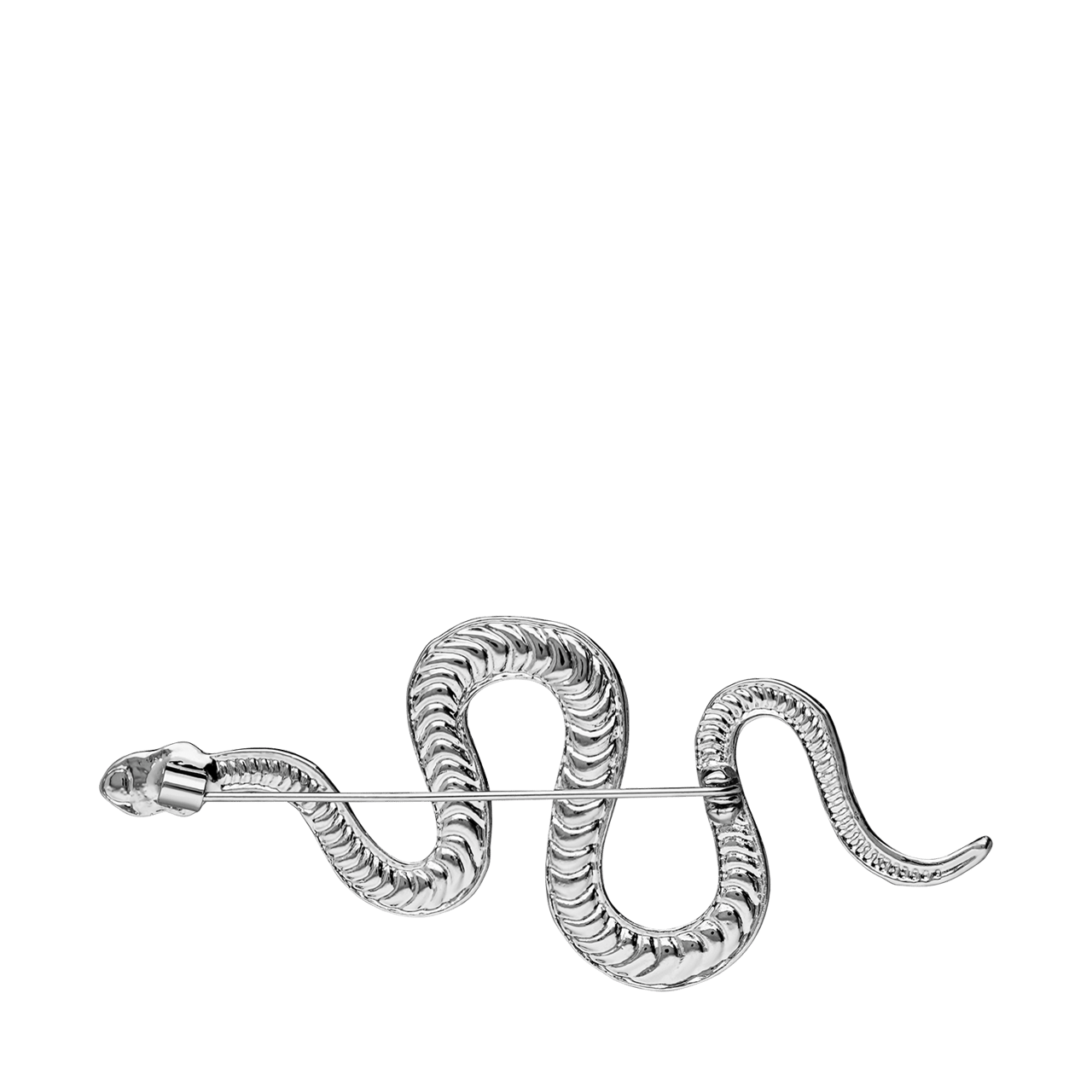 Zilverkleurige bijoux broche slang