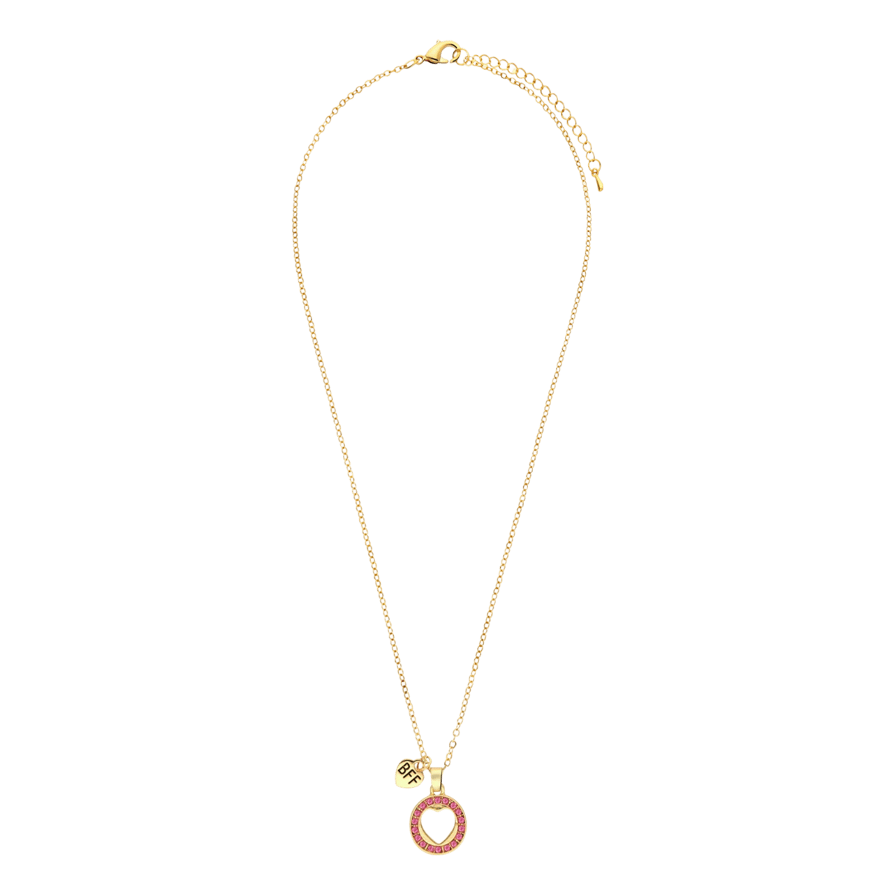 Goldenes Modeschmuckset „BFF" mit Stern und Herz