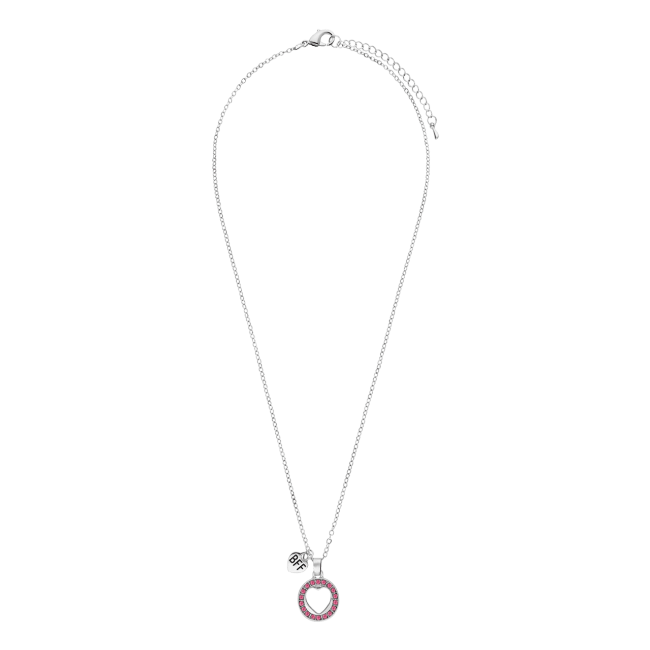 Silbernes Modeschmuckset „BFF" mit Stern und Herz