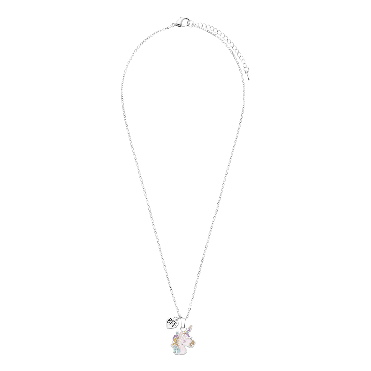 Zilverkleurige bijoux bff set met unicorn