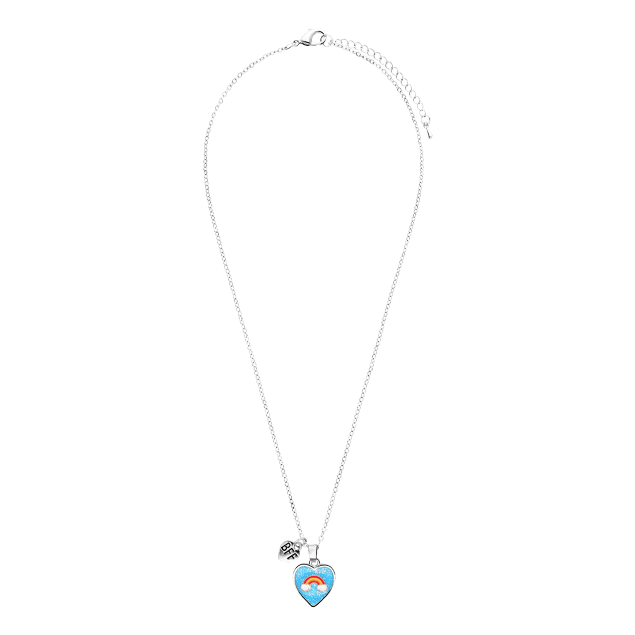 Bijoux zilverkleurige kinderkettingen set harten