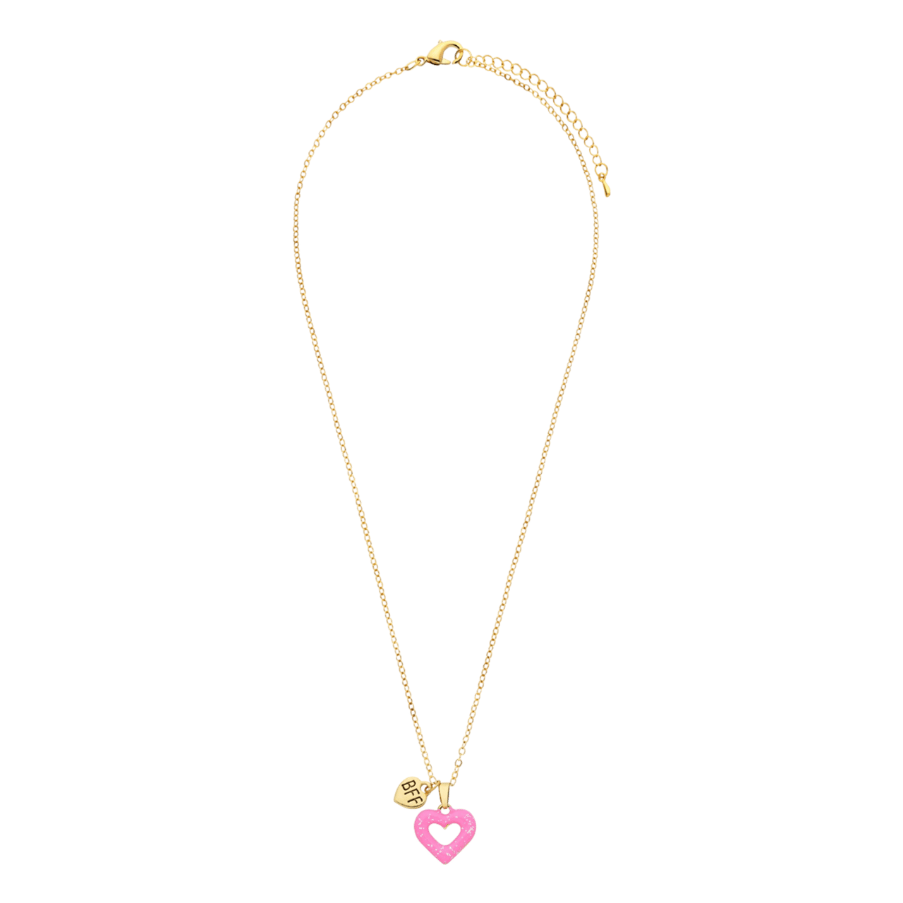 Goudkleurige bijoux bff set met open harten