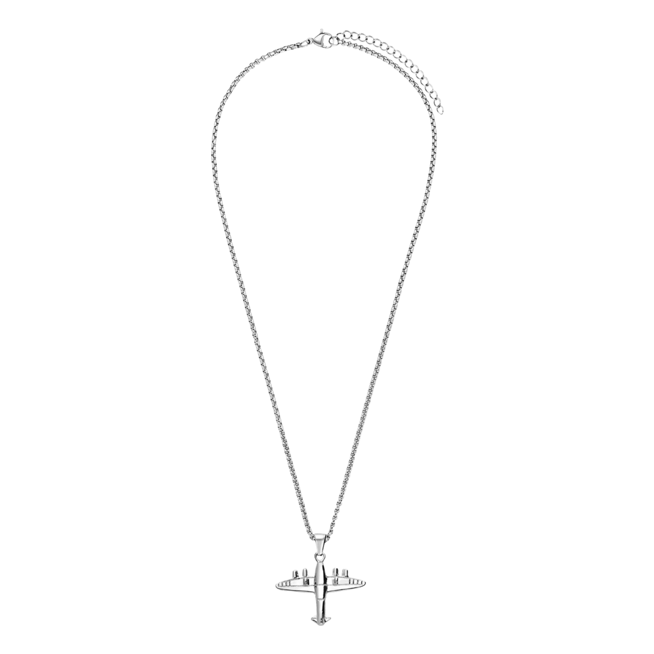 Stainless steel ketting met hanger vliegtuig
