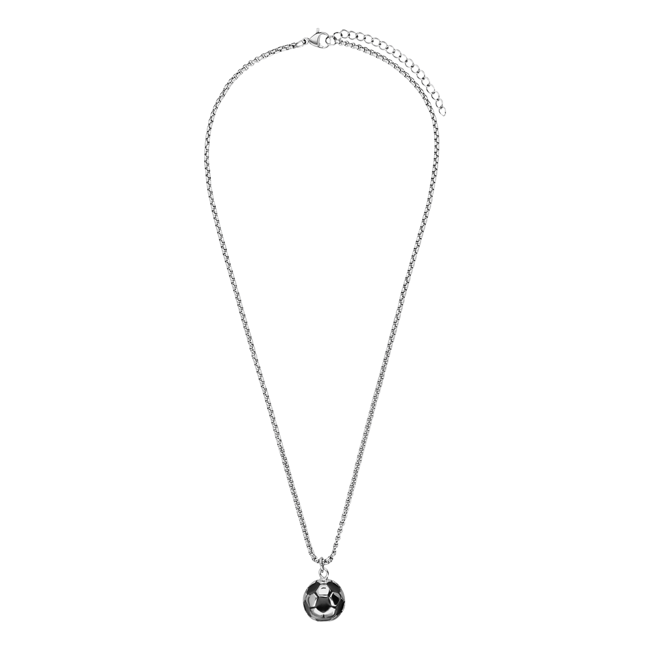 Stainless steel ketting met hanger voetbal