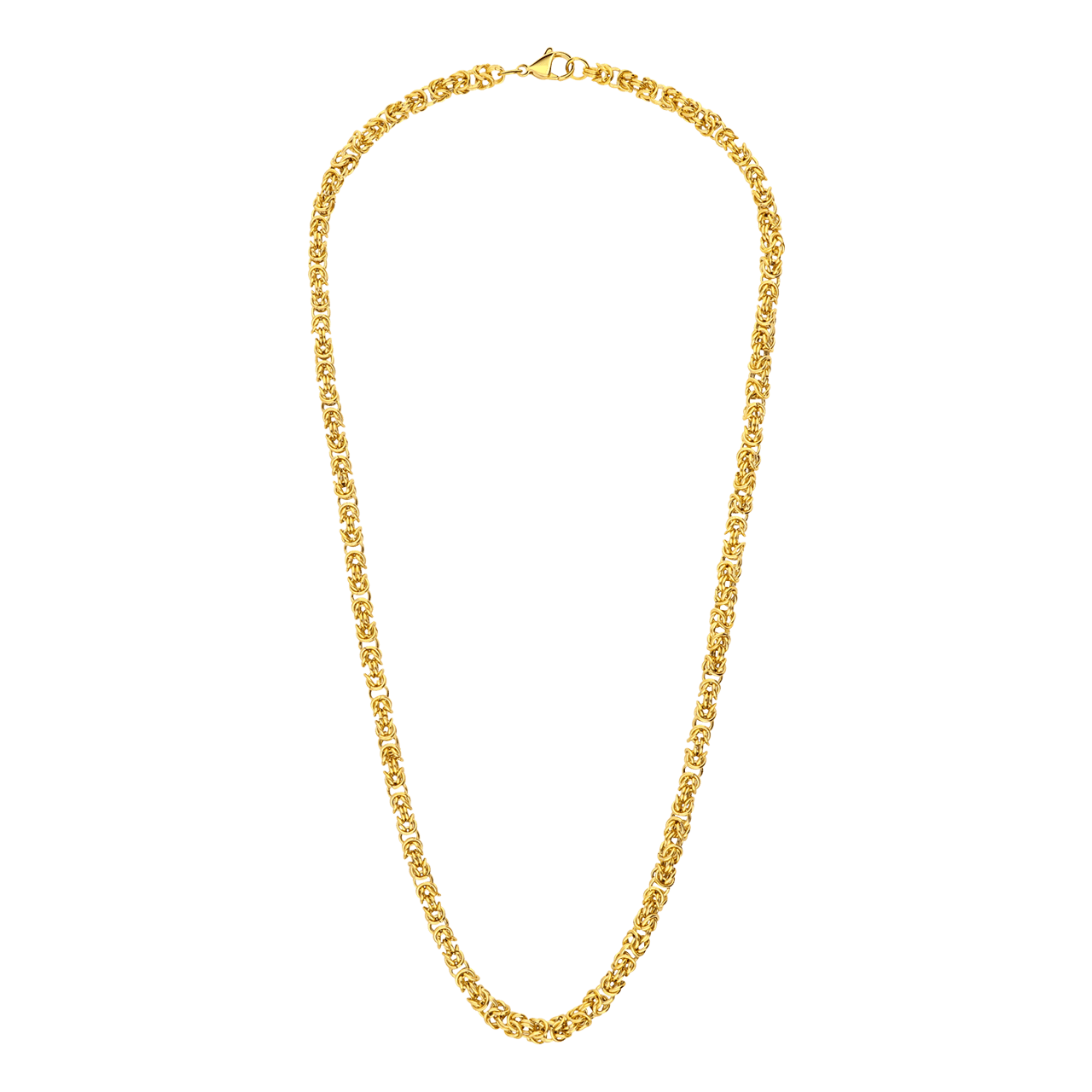 Stainless steel goldplated ketting met koningsschakel